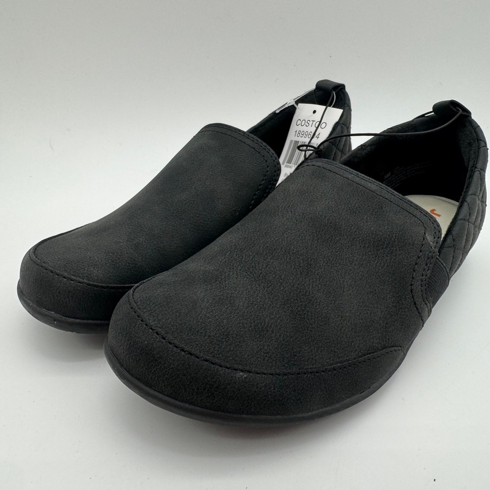 J Sport Lisa Black Faux‎ Leather Slip On Comfort Loafers Women's Size 8 New
